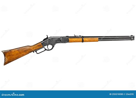 Wild West Period Winchester Lever Action Repeating Rifle Stock Image Image Of Lever Bronze