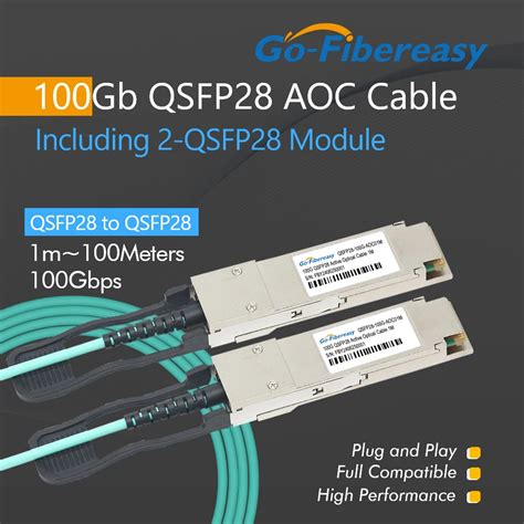 QSFP28 Cabo Ptico Ativo QSFP28 Cabo AOC 1m 100m 100Gbps QSFP28 A QSFP28