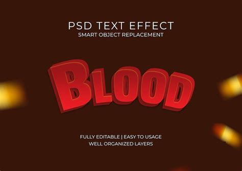 Premium Psd Psd Blood Text Effect Editable