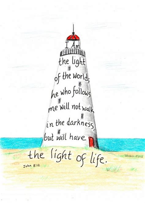 Lighthouse Bible Verse Art Print Hand Lettered Typography - Etsy