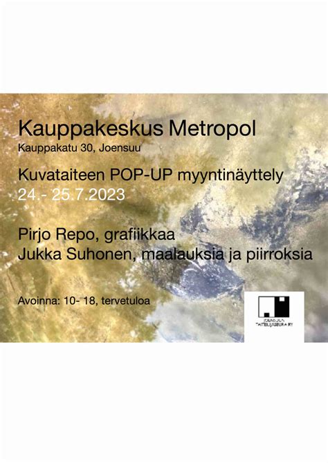 Kuvataiteen Pop Up Myyntin Yttely Joensuun Taiteilijaseura