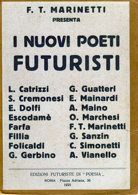 Marinetti Filippo Tommaso I Nuovi Poeti Futuristi