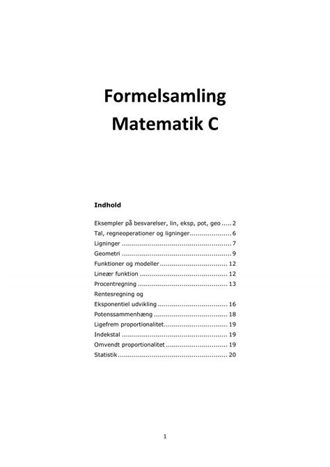 Matematik C Niveau Eksamenssaet