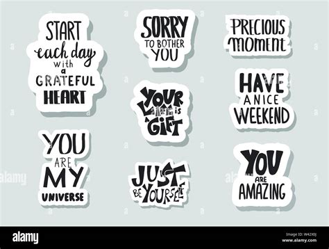 Set Of Quotes Isolated Motivational Handwritten Lettering Collection