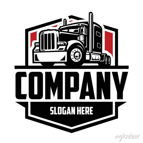 18 wheeler truck logo. trucking company logo design • wall stickers ...