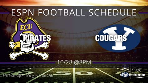 ESPN college football schedule - BYU vs East Carolina, where to watch ...