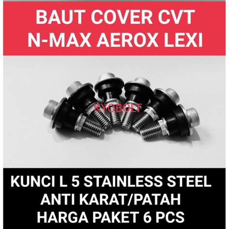 Jual BAUT COVER CVT NMAX AEROX LEXI STAINLESS STEEL L5 M6 Shopee