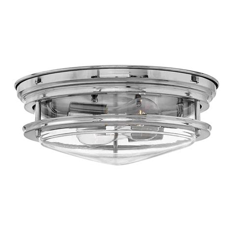 Hinkley Hadley 12 In 2 Light Chrome With Clear Glass Flush Mount 3302cm Cl The Home Depot