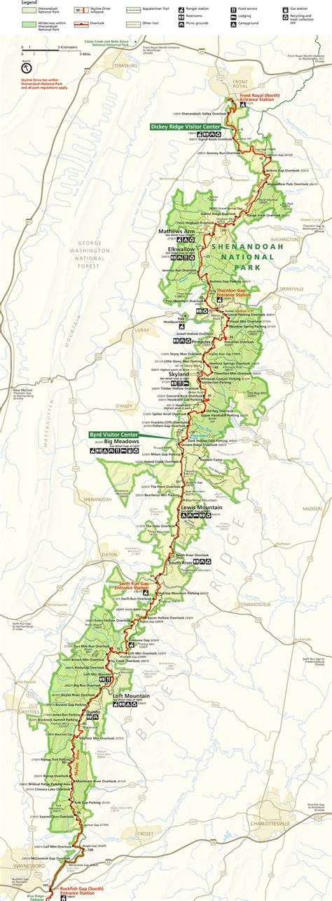 Large Detailed Map Of Shenandoah National Park