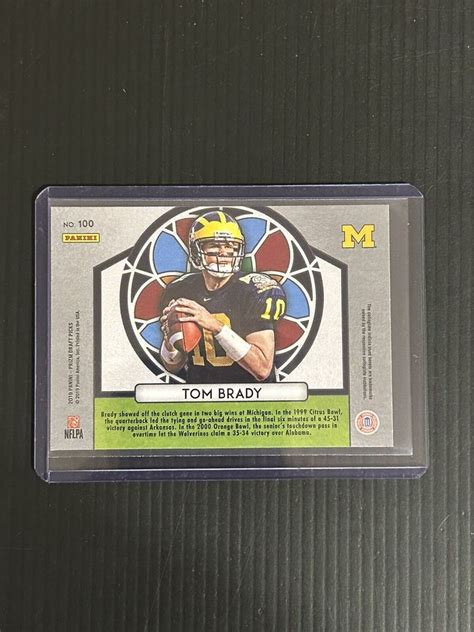 2019 Panini Prizm Draft Picks Tom Brady Stained Glass 100 Michigan