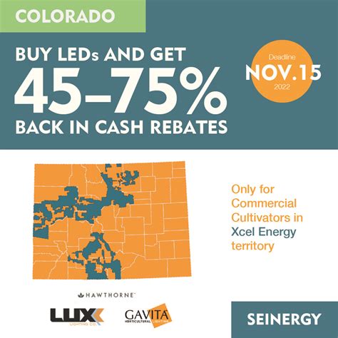 Colorado Xcel Growers Huge Led Rebate Boost Till Nov Only Seinergy