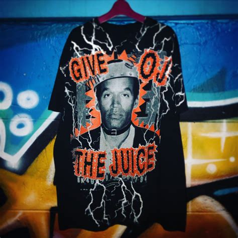 VTG OJ Simpson Give OJ the Juice He's Guilty T-shirt Thrifted by 90s