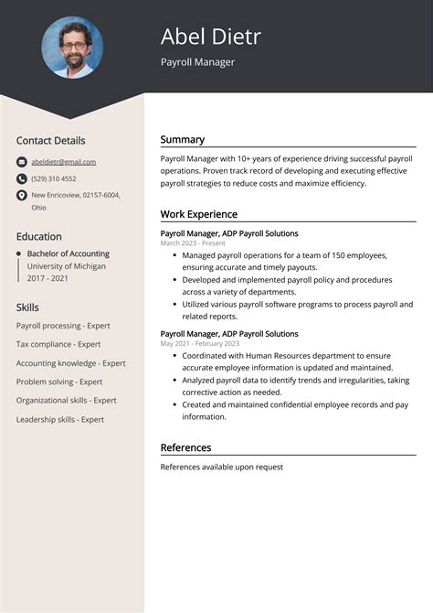 Payroll Manager Resume Examples Template And 20 Tips