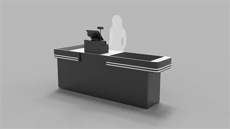 Supermarket Checkout Counter Cashier D Model Cgtrader