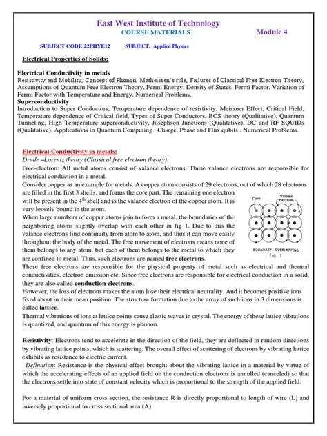 Module 4-Electrical Properties of Materials and Applications | PDF