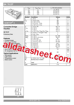 Sk Dt Datasheet Pdf Semikron International