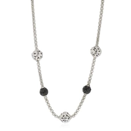 Charles Krypell Sterling Silver Black Sapphire Women S Necklace Sbs