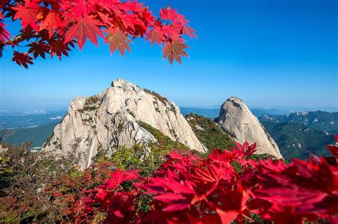 Baegundae Peak And Bukhansan Mountains In Autumn Seoul In South Korea