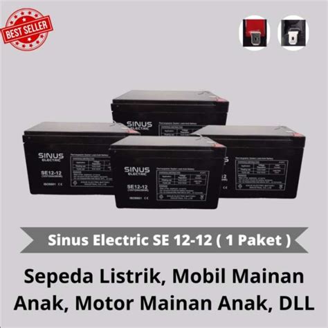 Jual Aki Sepeda Listrik Selis 12V 12Ah VRLA SINUS 1 Paket Baterai