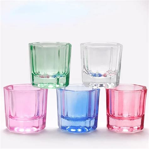 Sdatter vaso de cristal acrílico para uñas 1 piezas polvo líquido