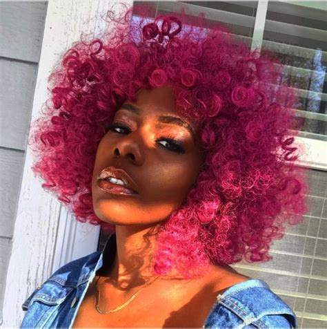 Pin By Yofavnaee On N A T U R A L Black Girl Pink Hair Dyed Natural Hair Dark Pink Hair