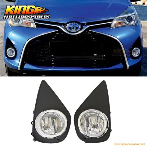 Fit For 2015 2016 Toyota Yaris Front Fog Lamp Light Pair Kit Lh Rh Clear Lens In Car Light