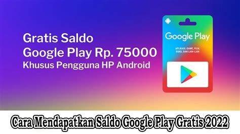 Cuan Gratis Cara Mendapatkan Saldo Google Play Gratis Mudah