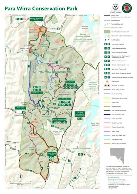 Para Wirra Conservation Park Map by Department for Environment and ...