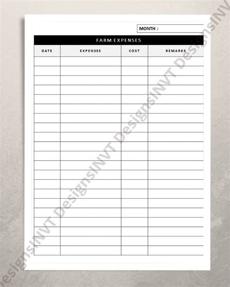 Farm Management Record Keeping Template Printable And Etsy