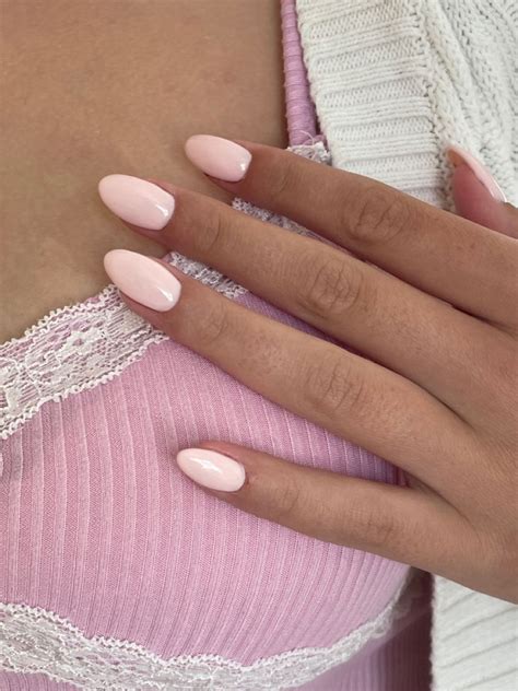 Almond Shaped Acrylic Light Pink Nails Summer Nails Inspo Light