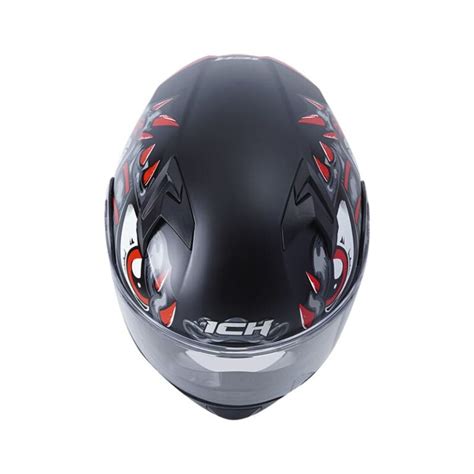 Casco Abatible Ich Grunger Negro Mate Rojo Visor Tranparente