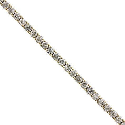 18k Yellow Gold 4 Prong Diamond Tennis Bracelet Longs Jewelers