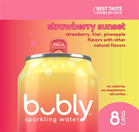 Bubly Strawberry Sunset Sparkling Water 8 Pk 12 Fl Oz Fred Meyer