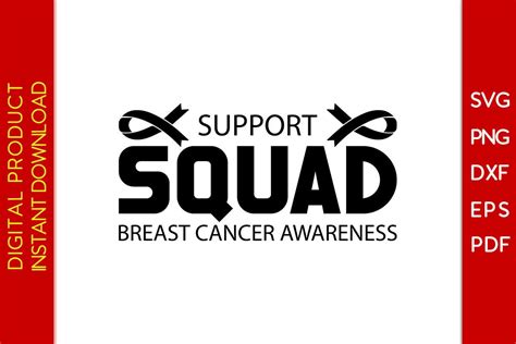 Support Squad Breast Cancer Awareness Graphic By Creative Design · Creative Fabrica