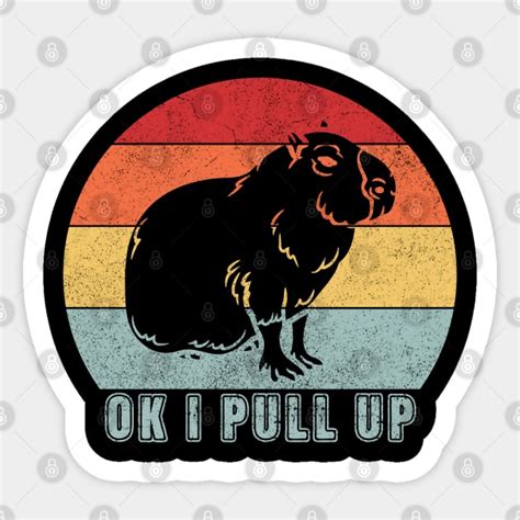 Ok I Pull Up Capybara Capybara Sticker TeePublic