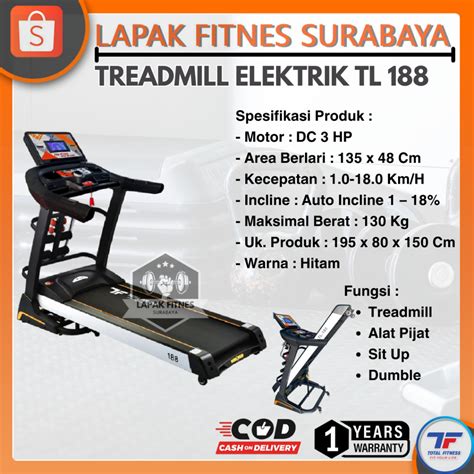 Jual Alat Fitness Treadmill Elektrik TL 188 Electric Treadmill Motor 3