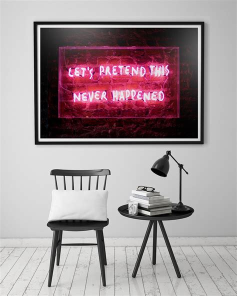 Lets Pretend This Never Happened Typography Art Print Etsy