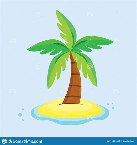 Summer Palm Tree On The Beach Stock Illustration Illustration Of