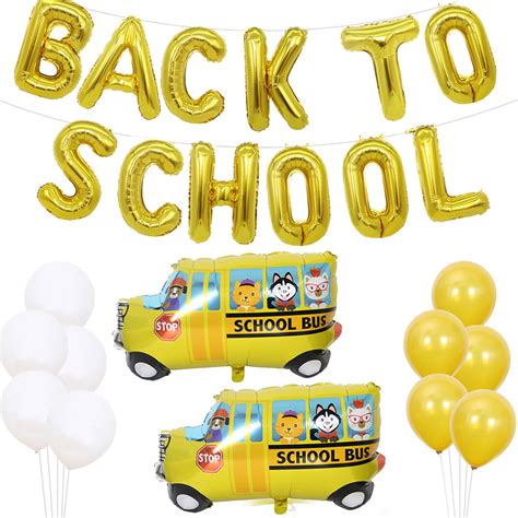 Back to School Decorations Hanging Gold Party Decorations School Bus ...