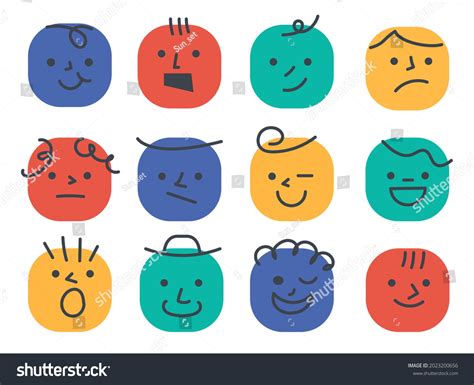 Emoticon Faces Set Vector Funny Emoticons Stock Vector (Royalty Free ...