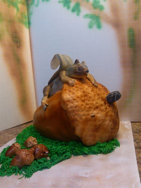 Squirrelly About Acorns Orange Cake Covered In Mm Fondant Squirrel Is