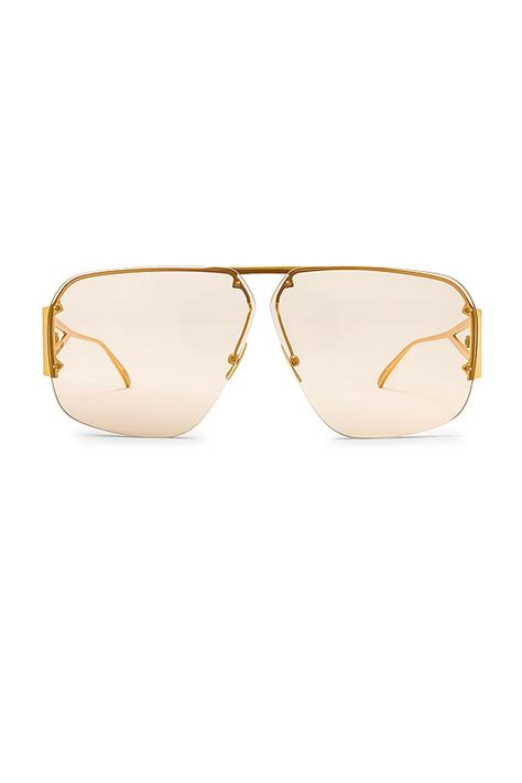 Bottega Veneta Gafas De Sol Triangle Geometric Caravan En Shiny Gold