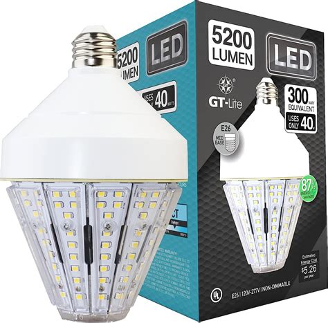 Gt Lite Led Corn Bulbs W W Eq Lumen Daylight K E