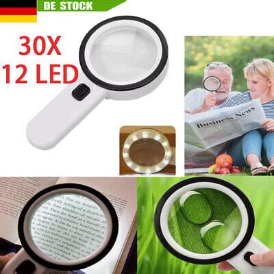 Lupe Led Handlupe Mit Licht Fach Vergr Erungsglas Leselupe F R