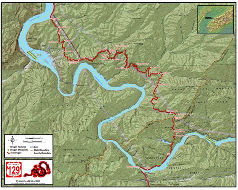 The Dragon At Deals Gap Us129 Wall Map