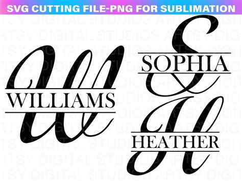 Split Monogram Svg Alphabet Split Monogram Font Split Monogram Frame