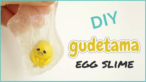 Diy Gudetama Egg Slime Diy Clear Slime Polymer Clay Tutorial