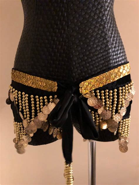 Belly Dance Velvet Gold Coins Belt Wrap Black Etsy