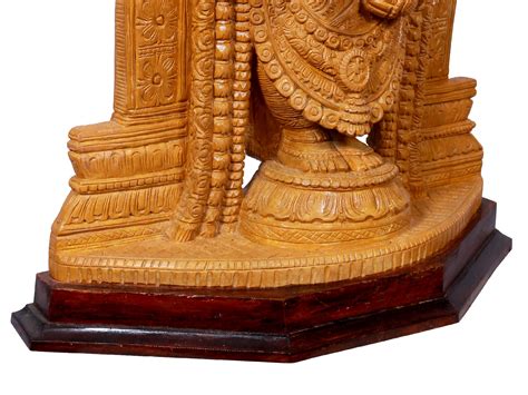 20 Kirtimukha Lord Tirupati Balaji Standing On Pedestal Wooden