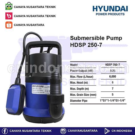 Pompa Air Hyundai Submersible Pump Hdsp Toko Teknik Cahaya